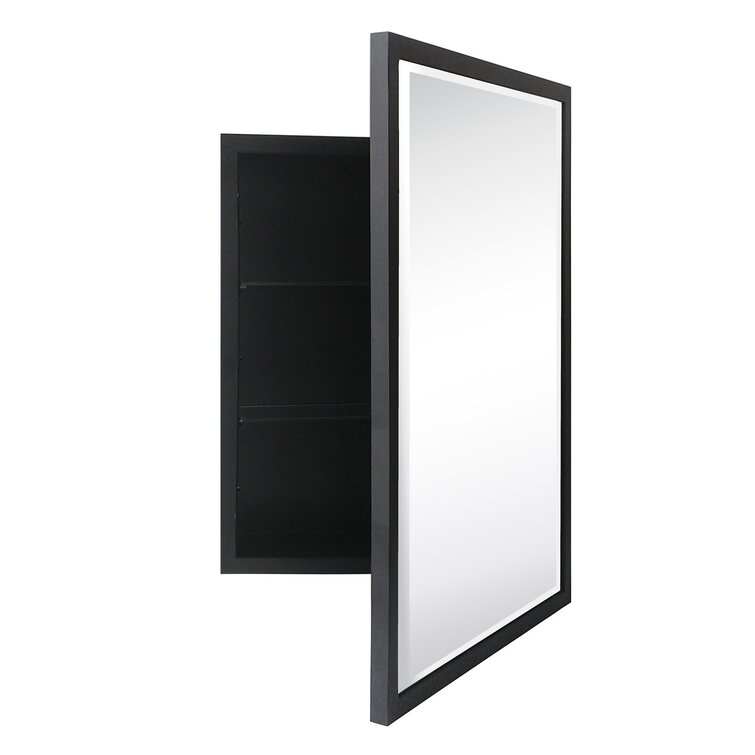 Black framed store recessed medicine cabinet